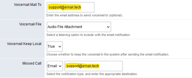 How to change an extension name and Caller ID on Emak's portal? 3
