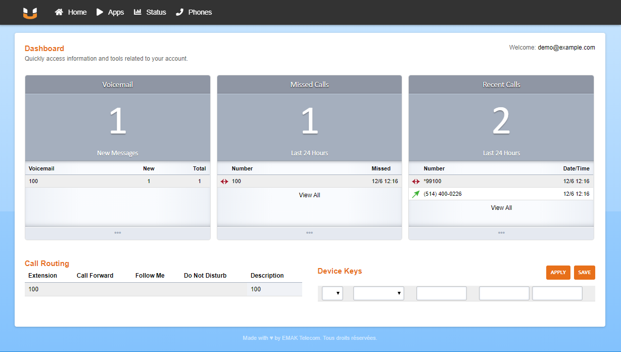 EMAK Unity Portal Dashboard