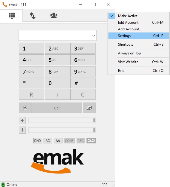 How to setup a Headset on EMAK's Softphone 33