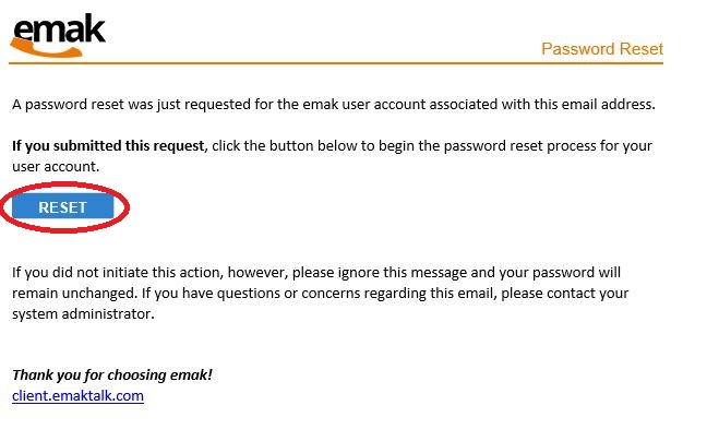 EMAK's Portal User Account Password Reset 10